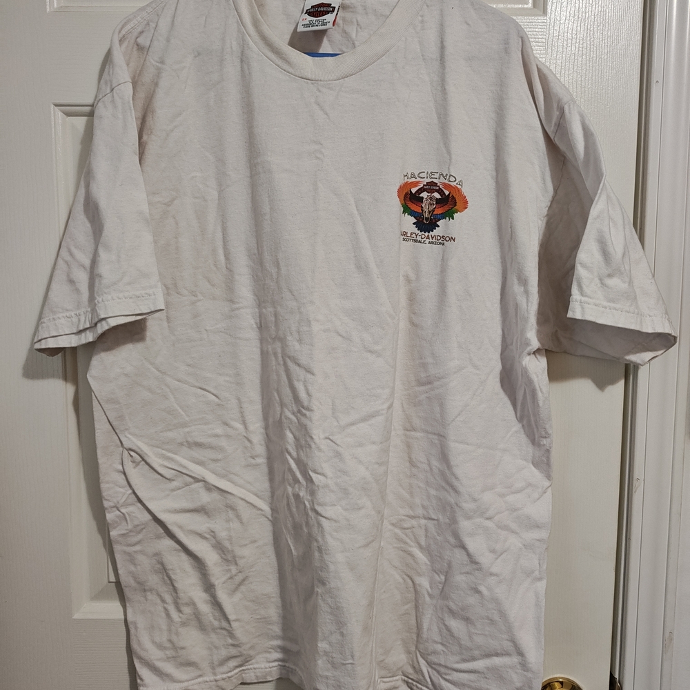Harley-Davidson White Tee with Orange Accent